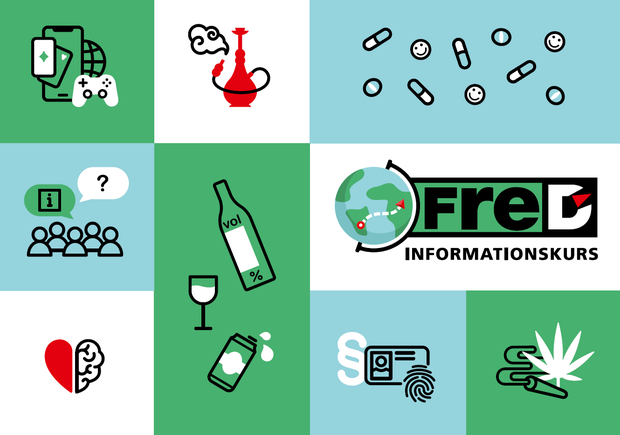 Postkarte mit Informationen zum Einfach-FreD-Kurs.