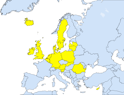 Eine Karte Europas, in dem die Länder farblich markiert sind, die FreD-Standorte vorhalten.