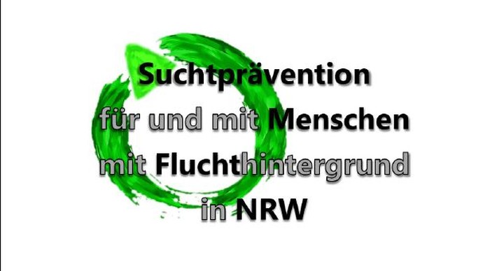 Das Logo des Projektes "Suchtprävention für und mit Menschen mit Fluchthintergrund in NRW".