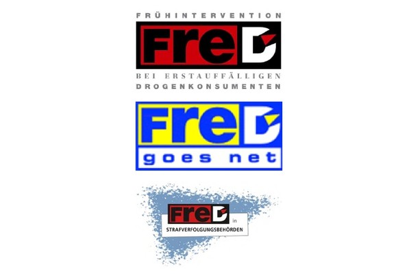 Logos der Projekte "FreD", "FreD goes net" und "FreD in Strafverfolgungsbehörden".
